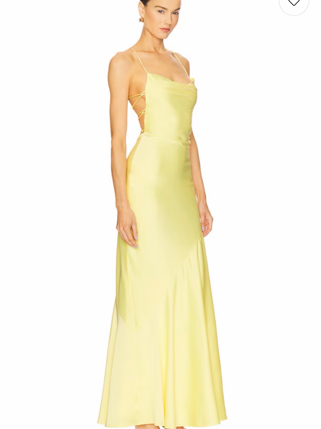 Nookie Lemon Satin Backless Slip Maxi Dress